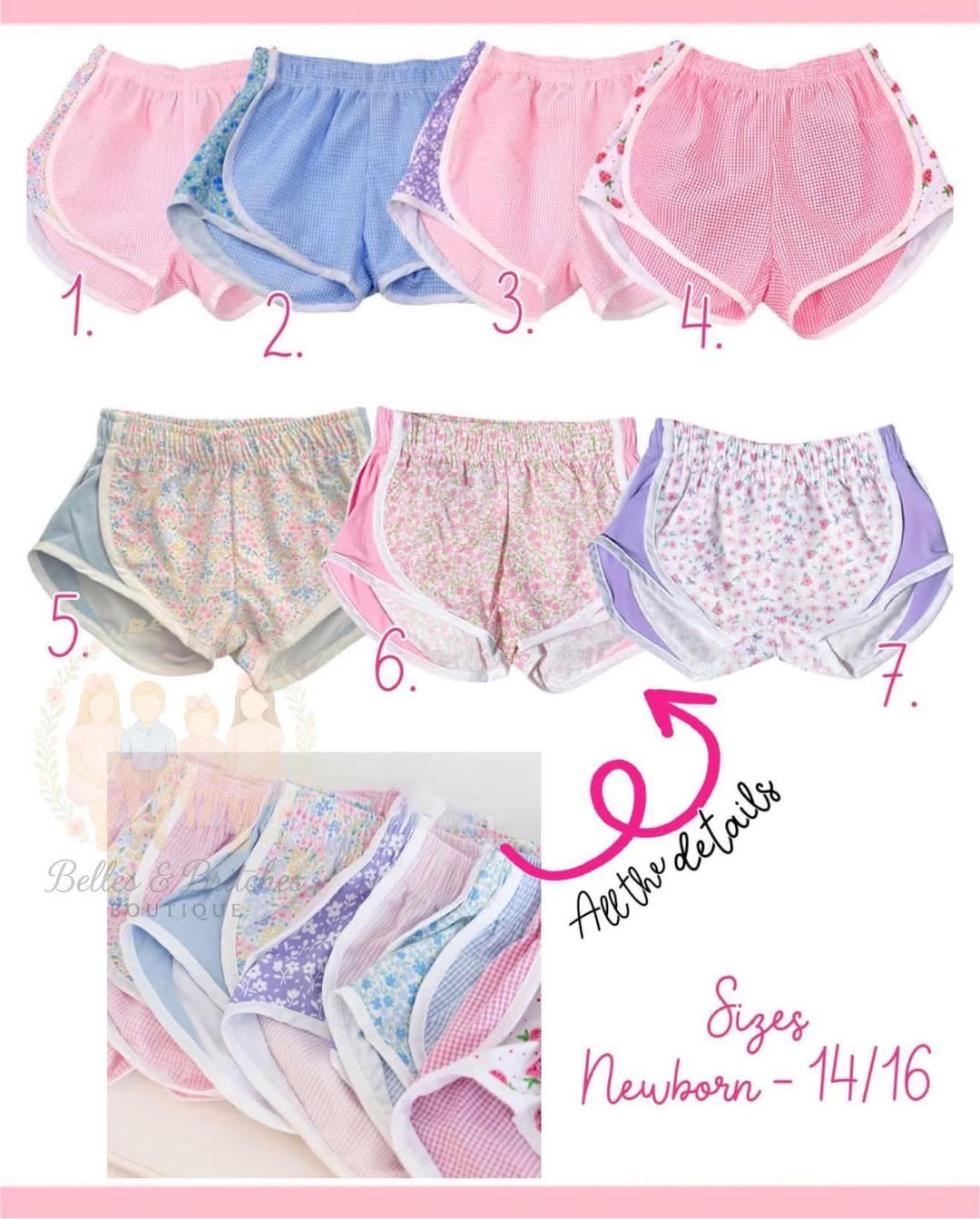 Seersucker Summer Floral Shorts #7