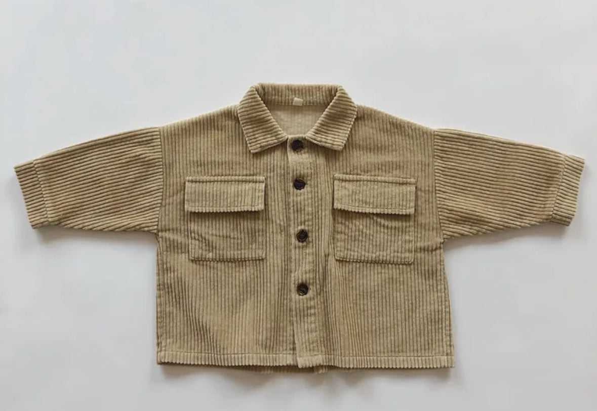 tan corduroy shacket