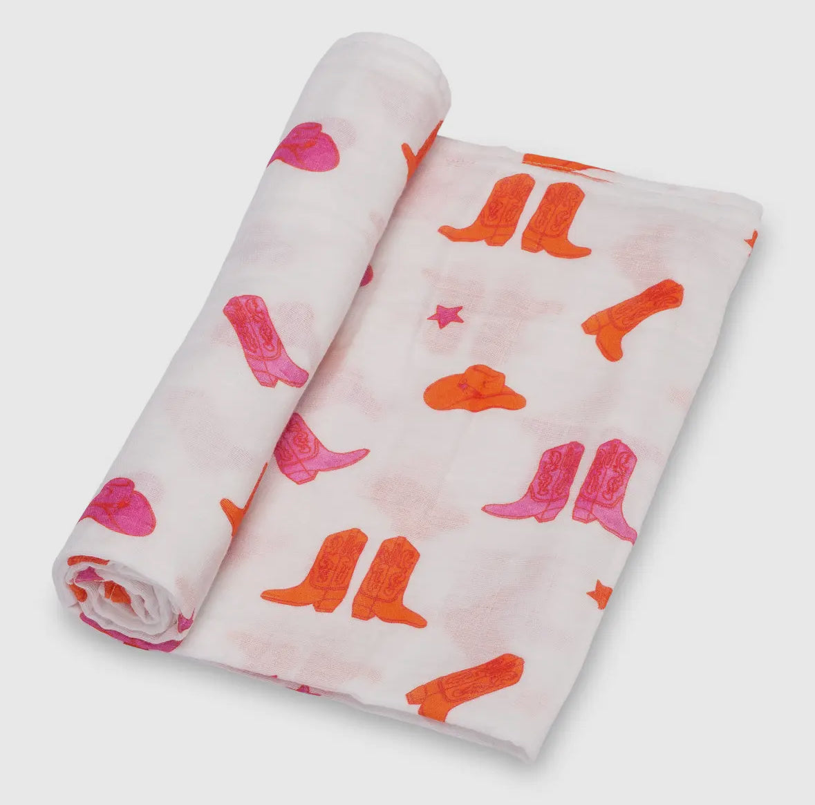 LB Better in Pink Boots Swaddle Blanket