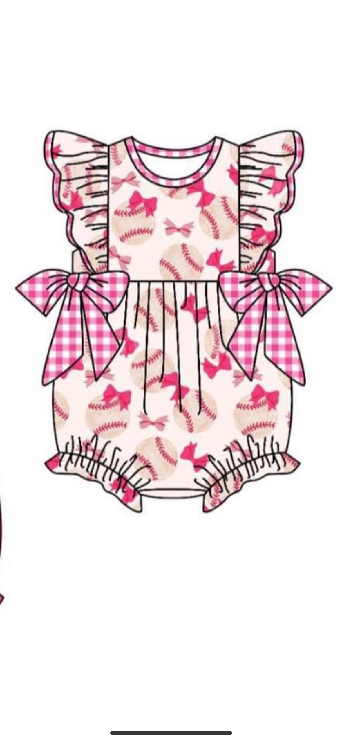 Baseball Bows Romper