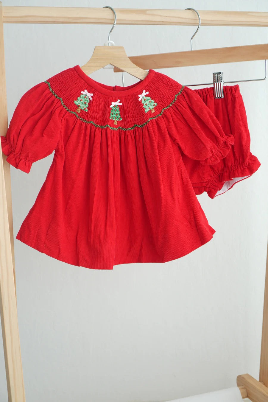 Red Christmas Tree Bloomer Set