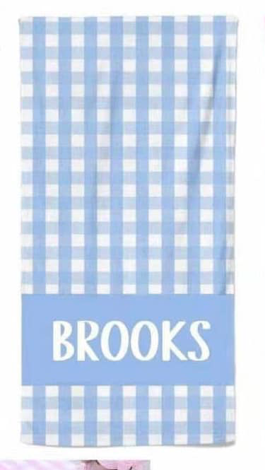 Blue Personalized Beach Towel