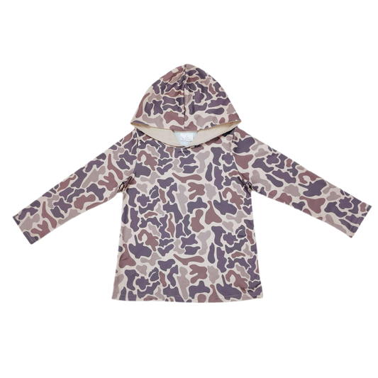 camo hooded pullover
