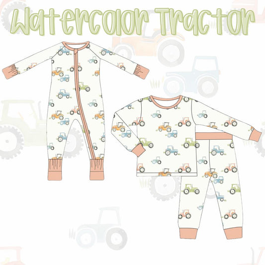WaterColor Tractor Two Piece Set