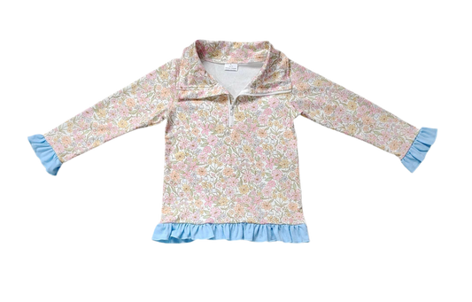 Floral Ruffle Pullover
