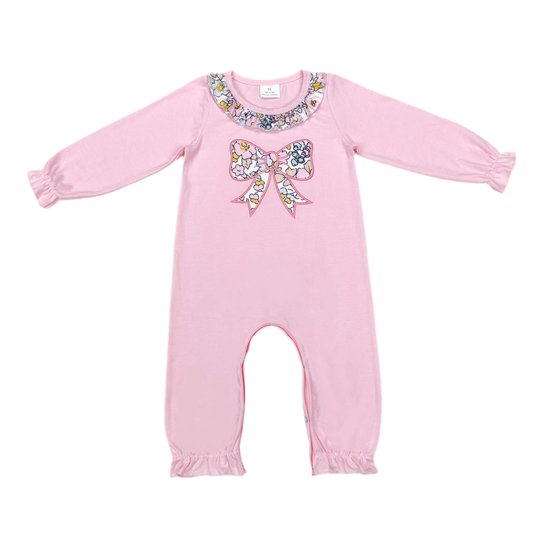 bow long sleeve romper