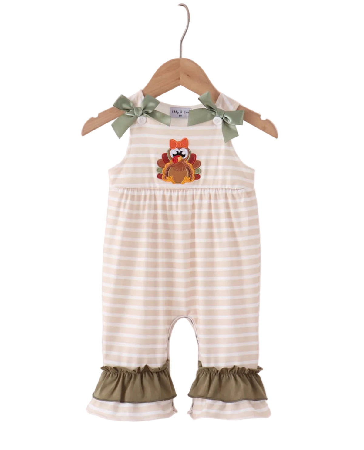 Turkey Stripe Ruffle Romper