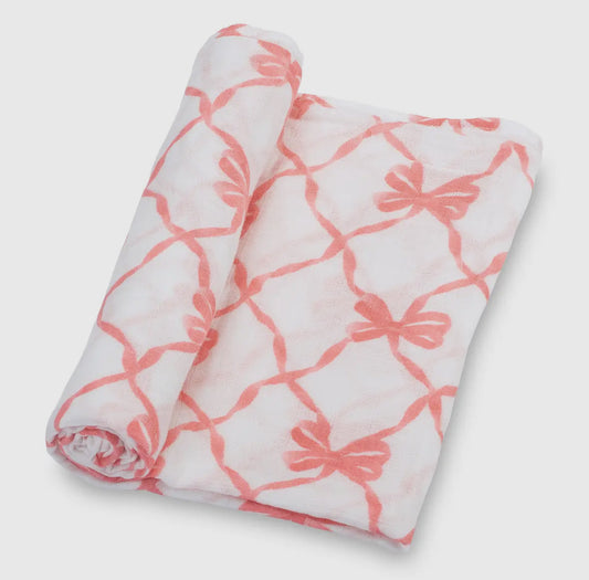 LB Beautiful Bows Swaddle Blanket