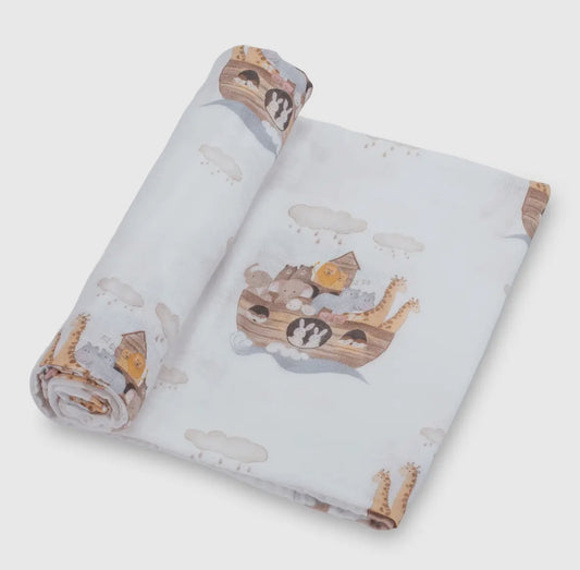 LB Noah’s Ark Swaddle Blanket