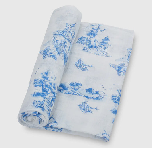 LB Chinoiserie Swaddle Blanket