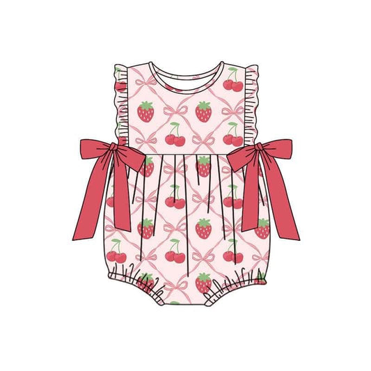 Strawberry Cherry Bows Romper