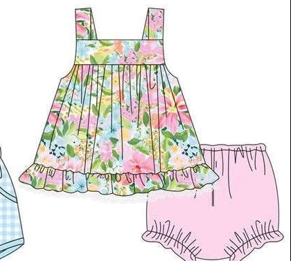 Carolina Blossom Collection Girl Diaper Set