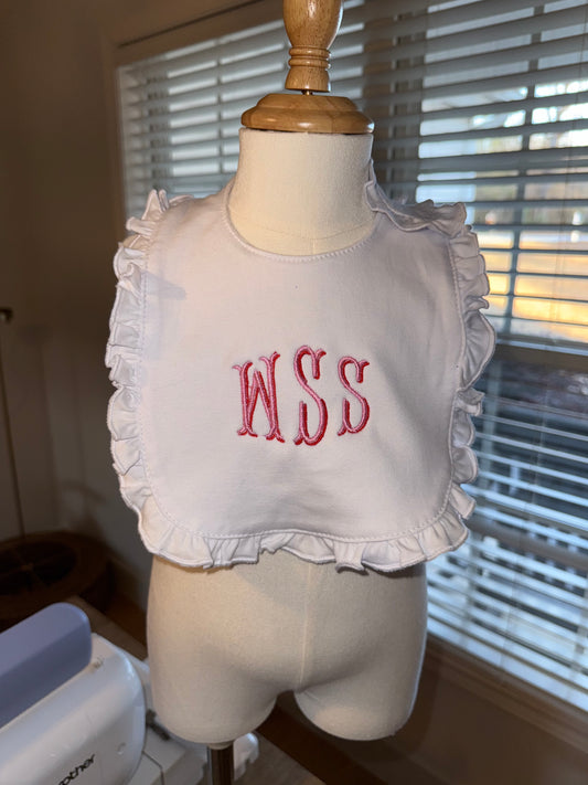 Ruffle Embroidery Bib