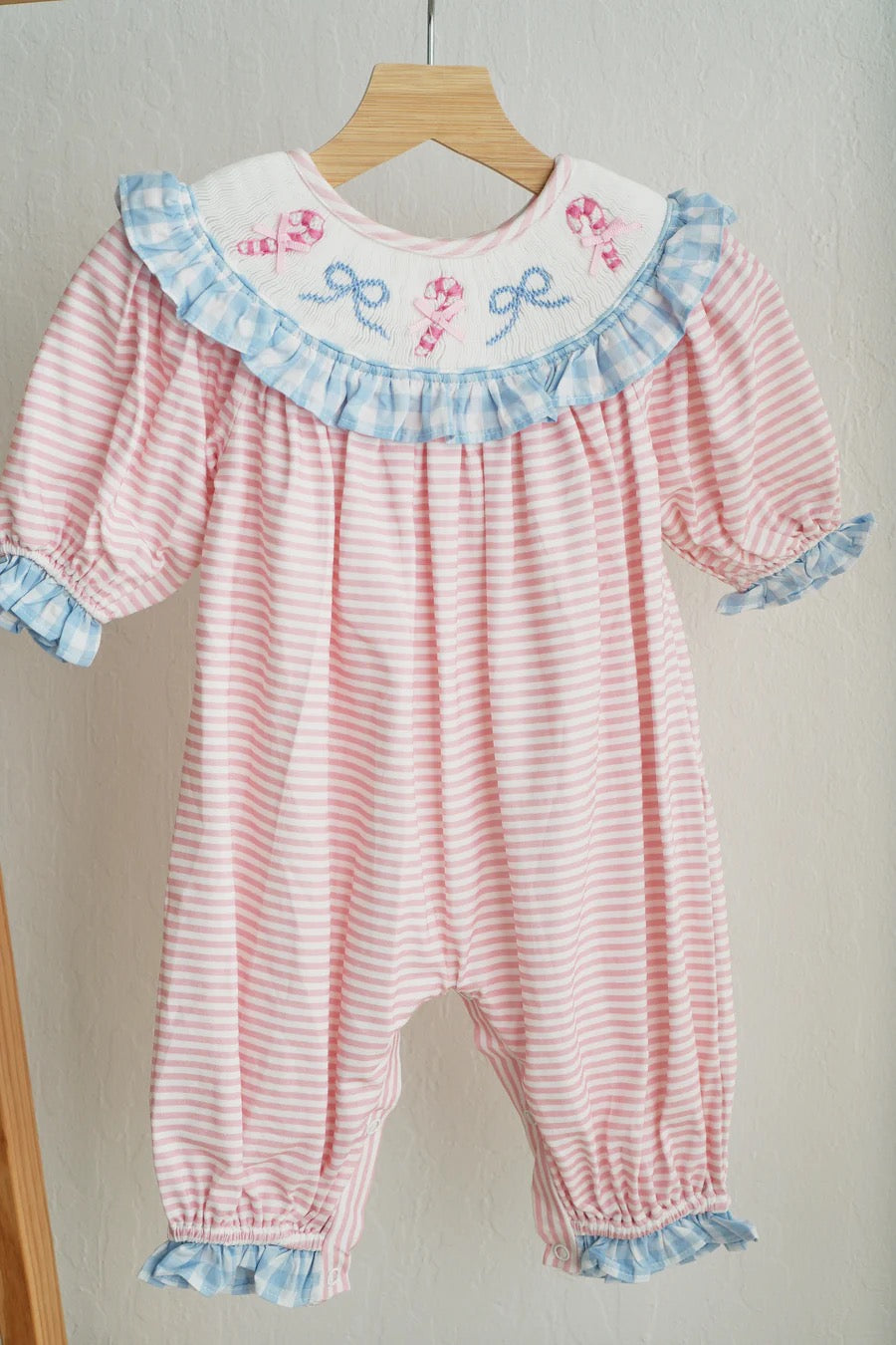 Pink Candy Cane Romper