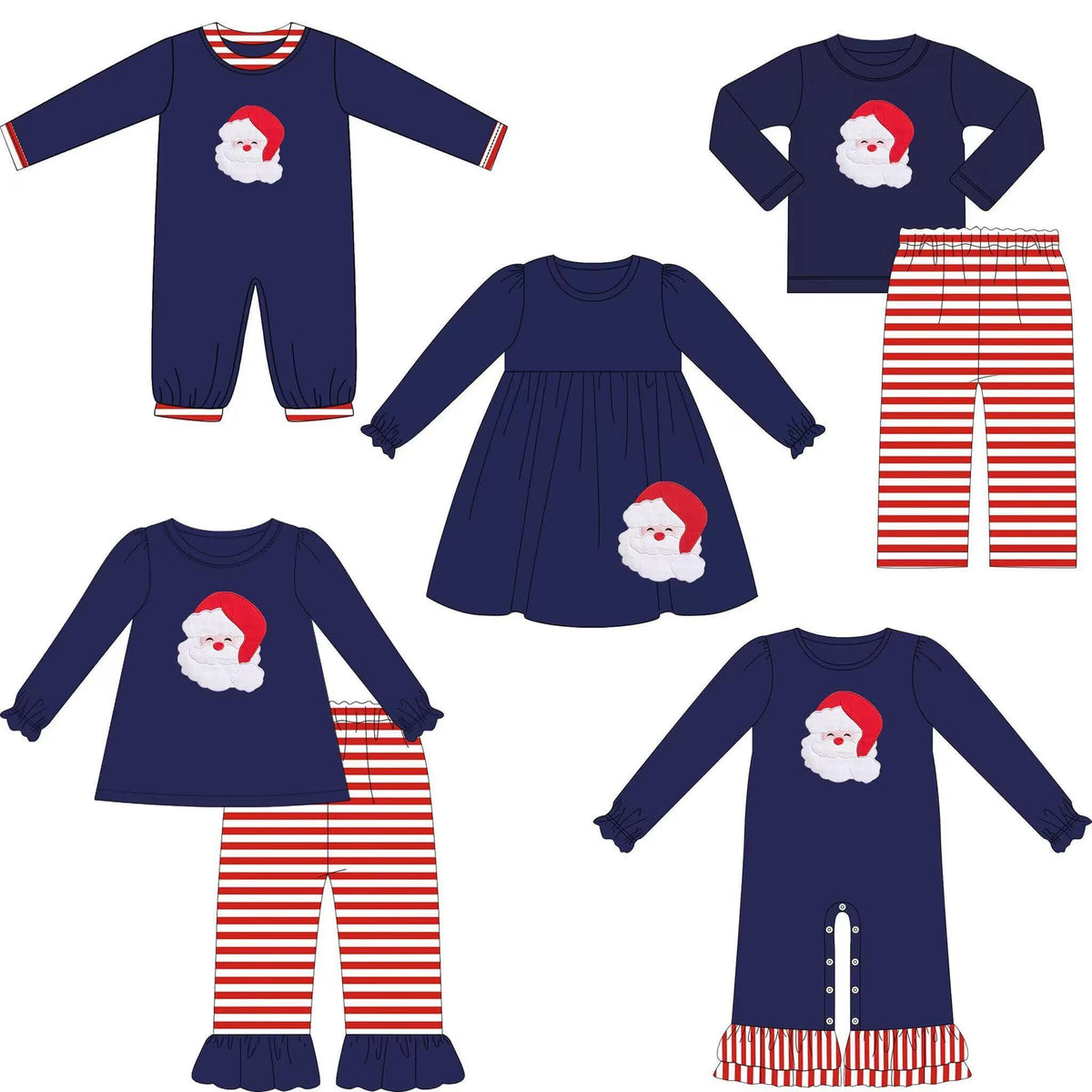 Blue & Red Santa's Face Outfit